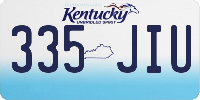 KY license plate 335JIU