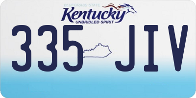 KY license plate 335JIV