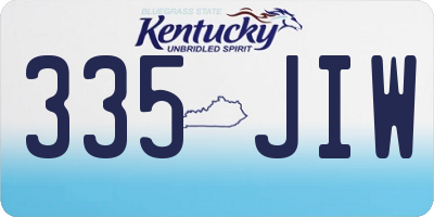 KY license plate 335JIW