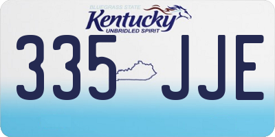 KY license plate 335JJE