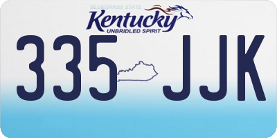 KY license plate 335JJK