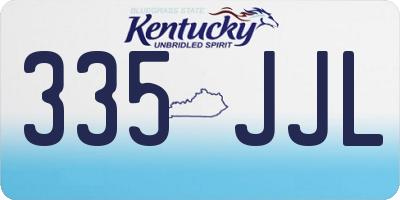 KY license plate 335JJL