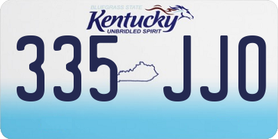 KY license plate 335JJO