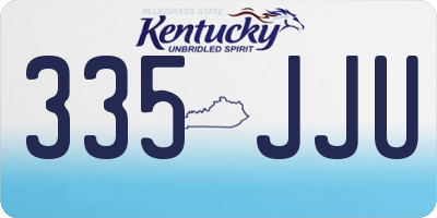 KY license plate 335JJU