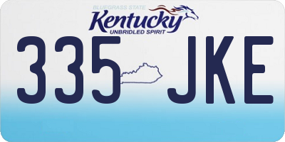 KY license plate 335JKE