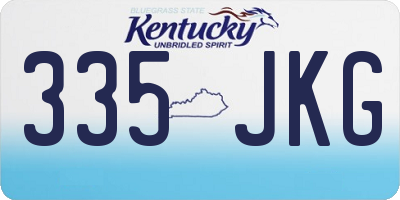 KY license plate 335JKG