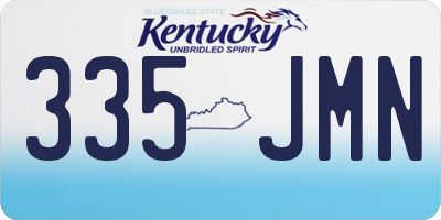 KY license plate 335JMN