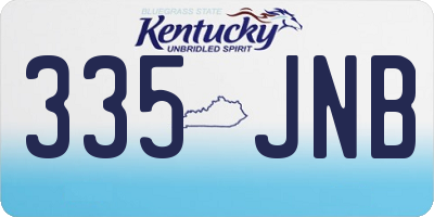 KY license plate 335JNB