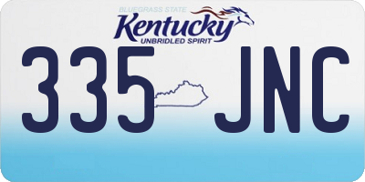 KY license plate 335JNC