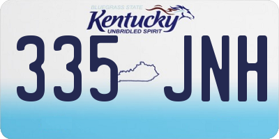 KY license plate 335JNH