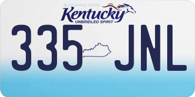 KY license plate 335JNL