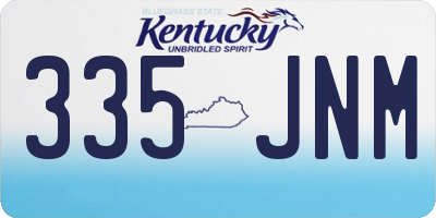 KY license plate 335JNM