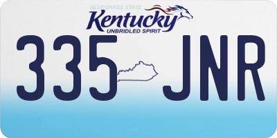 KY license plate 335JNR