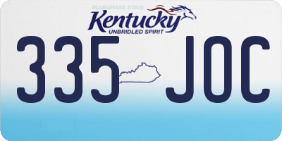 KY license plate 335JOC