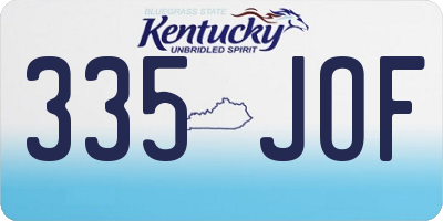 KY license plate 335JOF