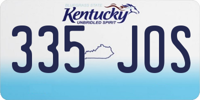 KY license plate 335JOS