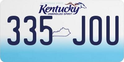 KY license plate 335JOU
