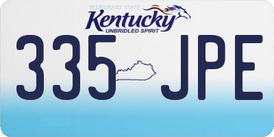 KY license plate 335JPE