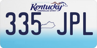 KY license plate 335JPL