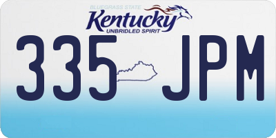 KY license plate 335JPM