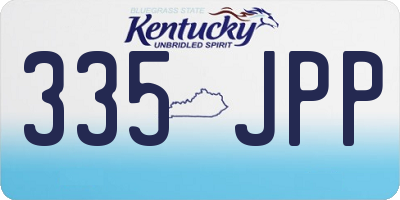 KY license plate 335JPP