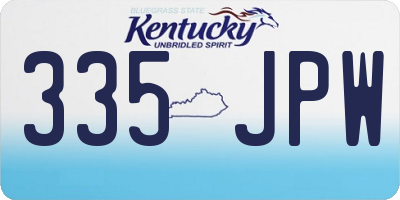 KY license plate 335JPW