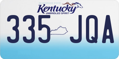 KY license plate 335JQA