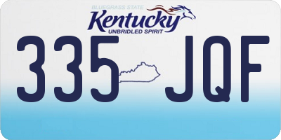 KY license plate 335JQF