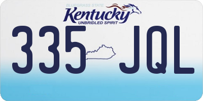 KY license plate 335JQL