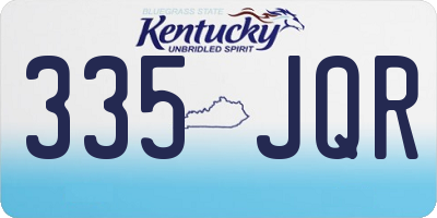 KY license plate 335JQR