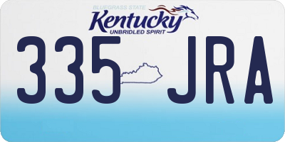 KY license plate 335JRA