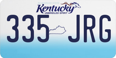 KY license plate 335JRG