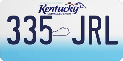 KY license plate 335JRL