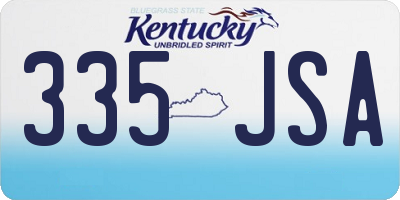 KY license plate 335JSA