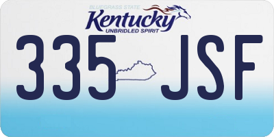 KY license plate 335JSF