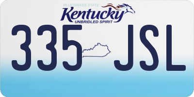 KY license plate 335JSL