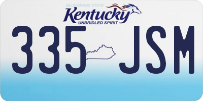 KY license plate 335JSM