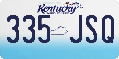 KY license plate 335JSQ