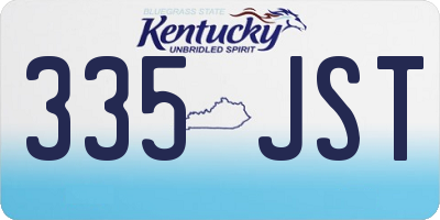KY license plate 335JST