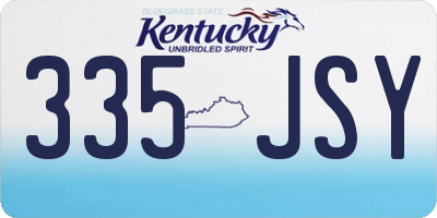 KY license plate 335JSY
