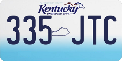 KY license plate 335JTC