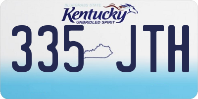 KY license plate 335JTH