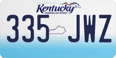 KY license plate 335JWZ