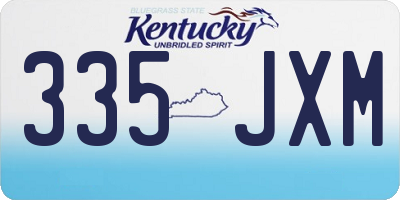 KY license plate 335JXM