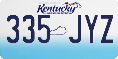 KY license plate 335JYZ