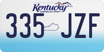 KY license plate 335JZF