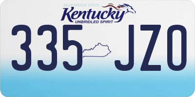 KY license plate 335JZO