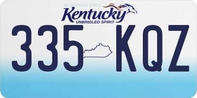 KY license plate 335KQZ