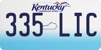 KY license plate 335LIC