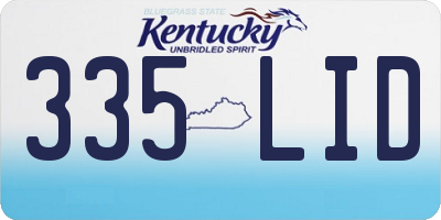 KY license plate 335LID